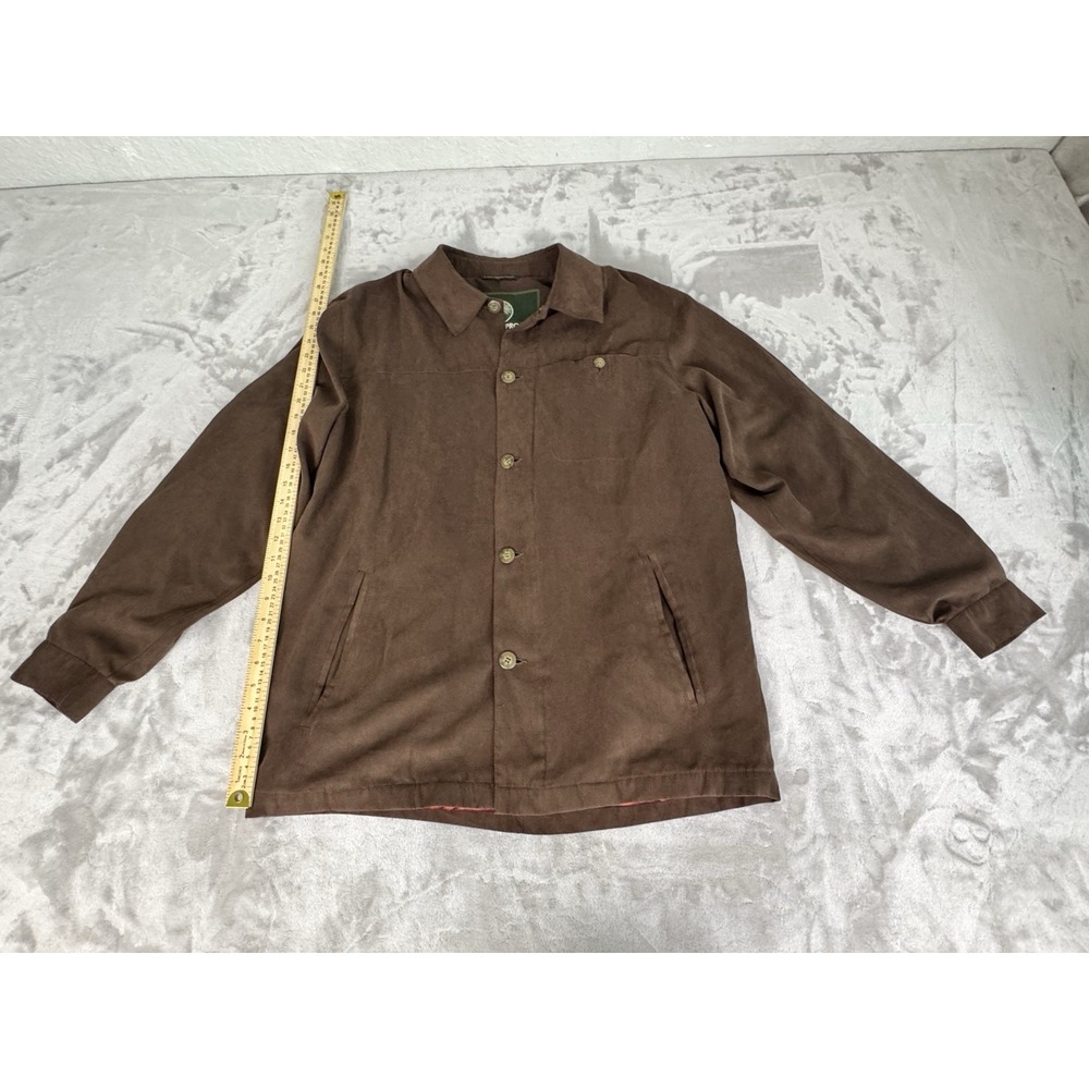 Weatherproof Faux Suede Brown Bomber Jacket Long Sleeve Full Zip Size Medium